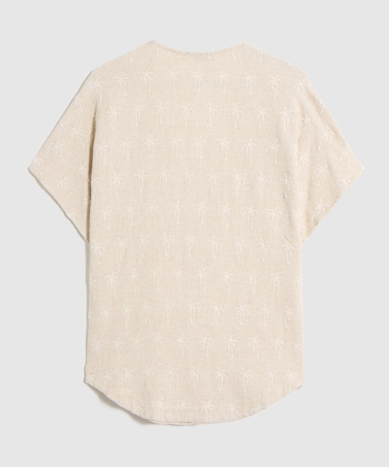 Blusa Estampada con Manga Corta para Mujer