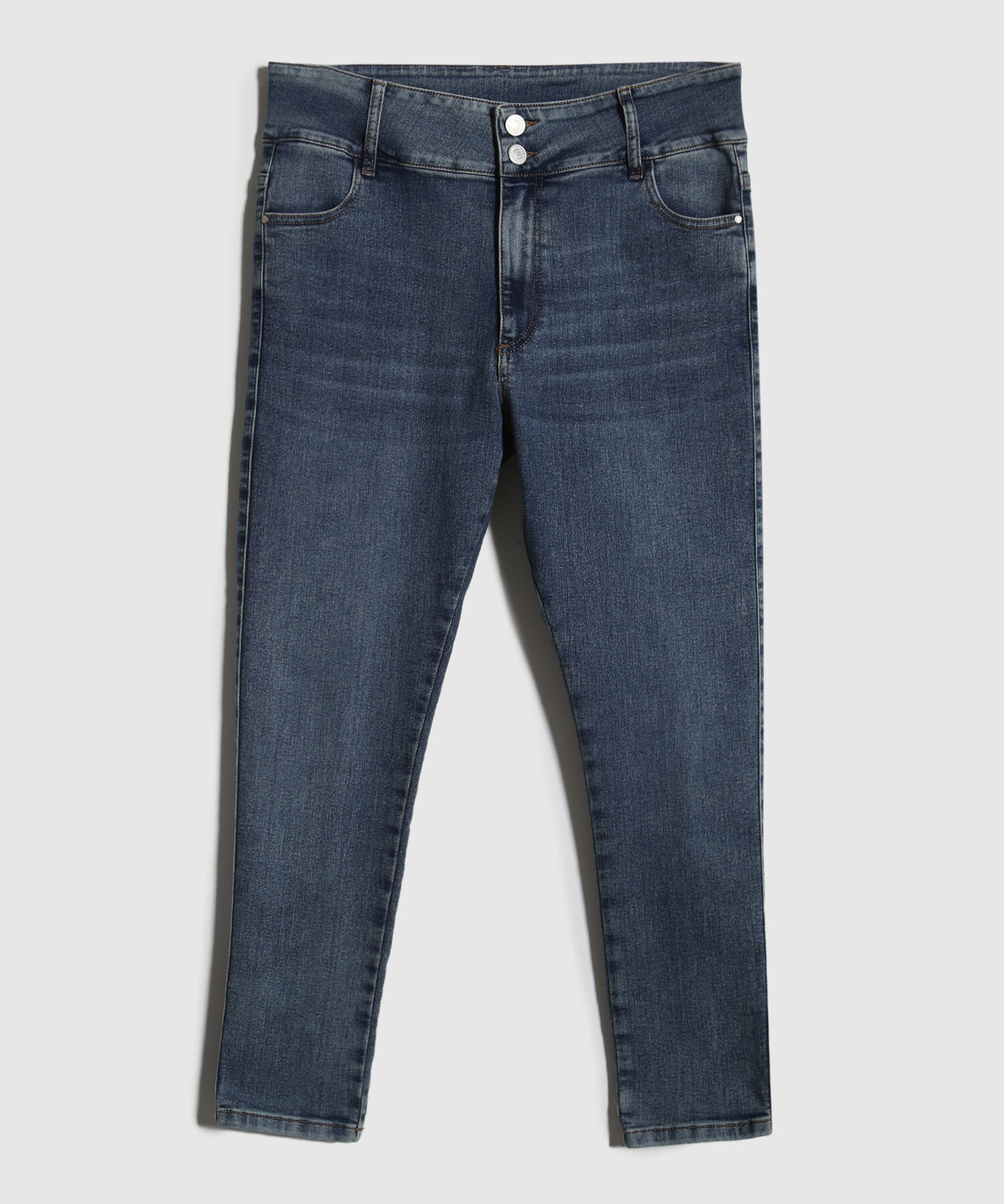 Jean Skinny Tono Azul Medio Claro 2 Botones