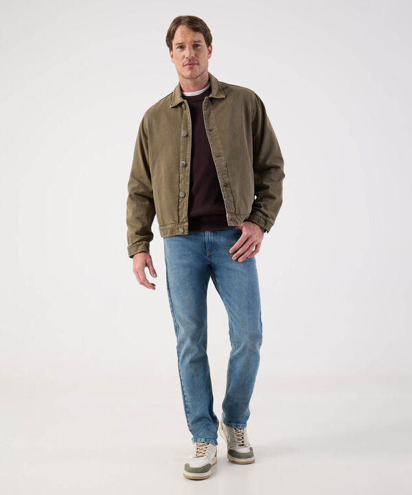 Buzo de Tejido Acanalado Cuello Redondo Para Hombre image number null