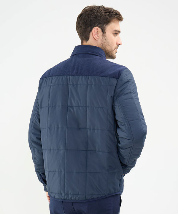 Chaqueta Acolchada Con Detalles En Pana
