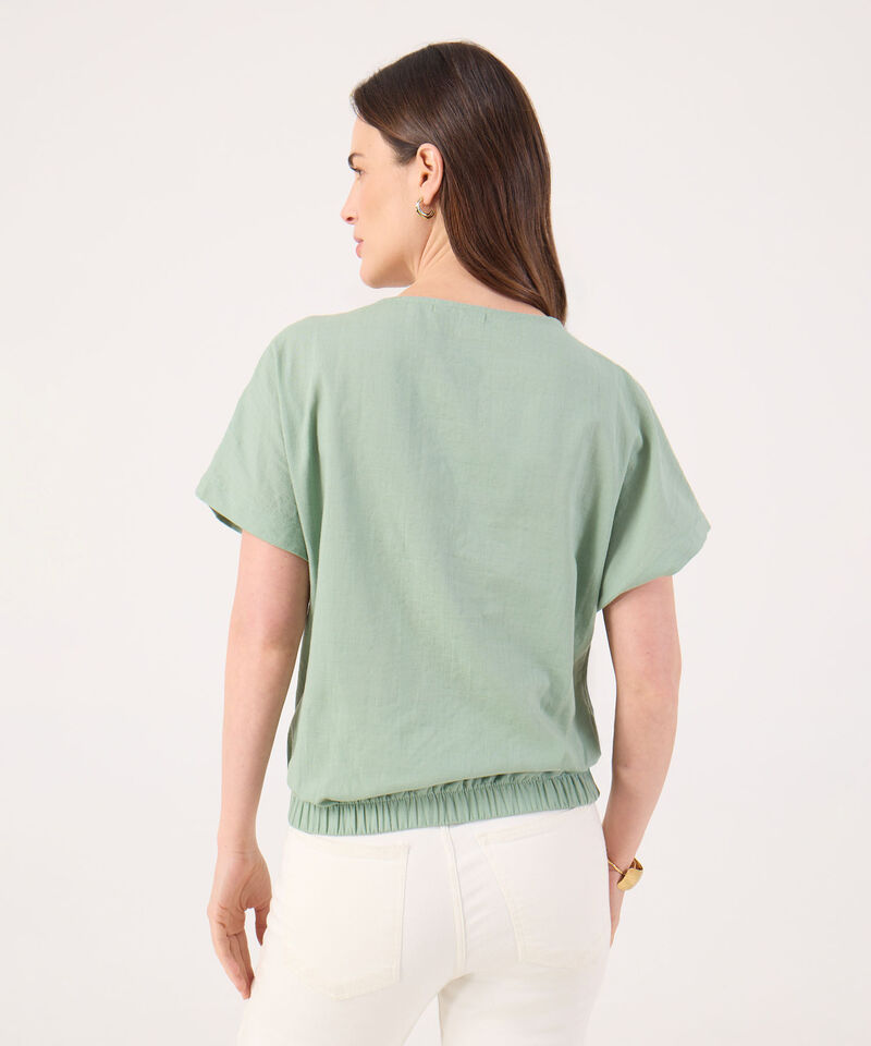 Blusa Unicolor Manga Corta