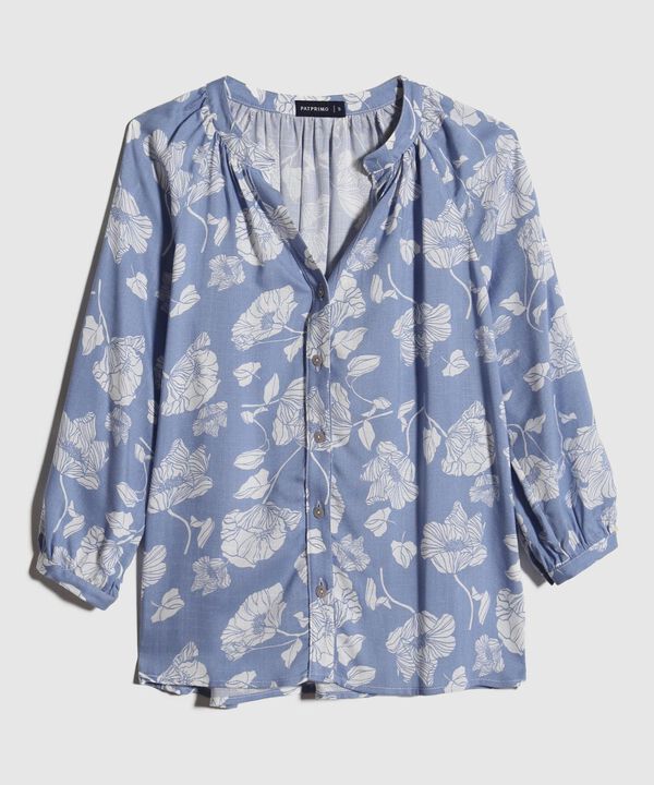 Blusa Manga Tres Cuartos Cuello Neru  Estampada