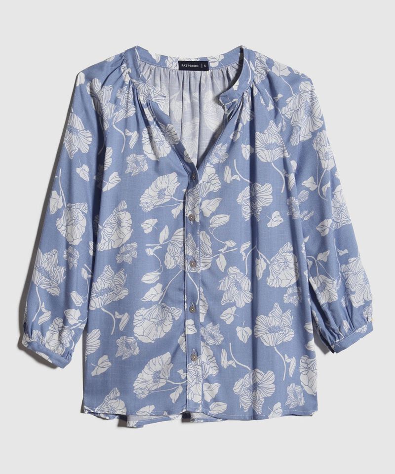 Blusa Manga Tres Cuartos Cuello Neru  Estampada