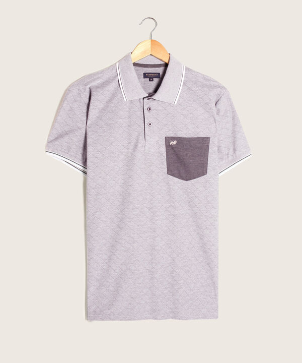 Polo Preteñida Texturizada, Cuello Y Puños Tejidos Con Bolsillo Y Silueta Regular Fit, Sunset Dust Línea Moda