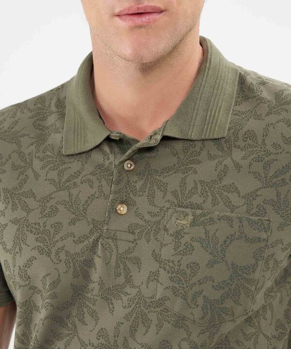 Polo Estampada, Cuello Y Puños Tejidos image number null