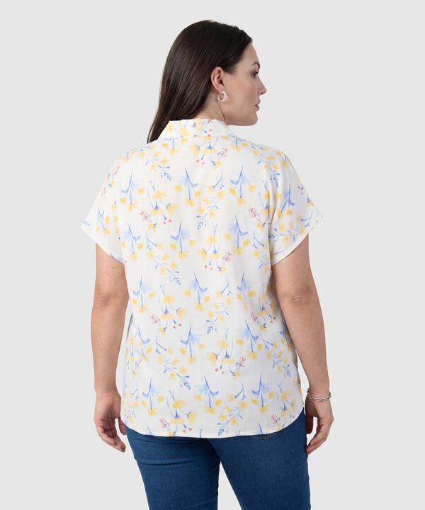 Blusa Estampada De Cuello En V Mujer Curvy