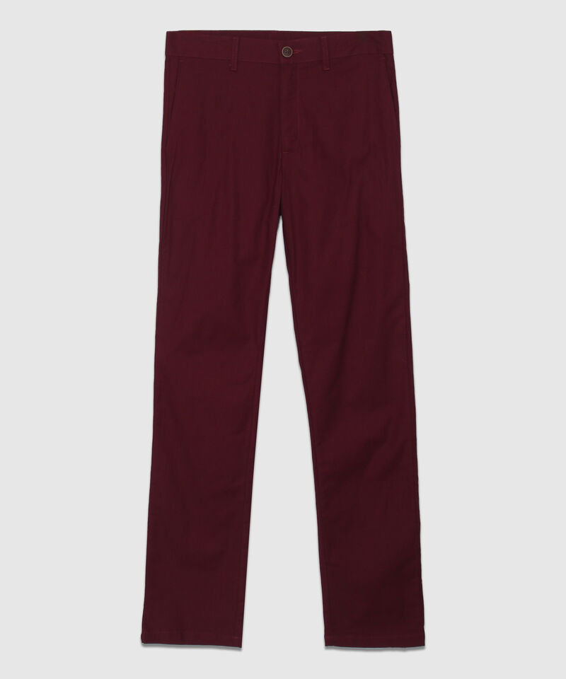 Pantalón Chino Sin Prenses, Bolsillos Diagonales y De Ribete