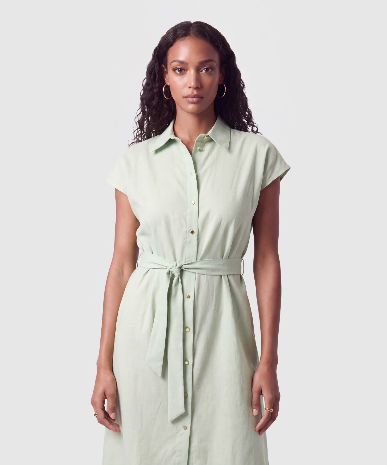 Vestido Camisero Con Cintur&oacute;n Para Mujer