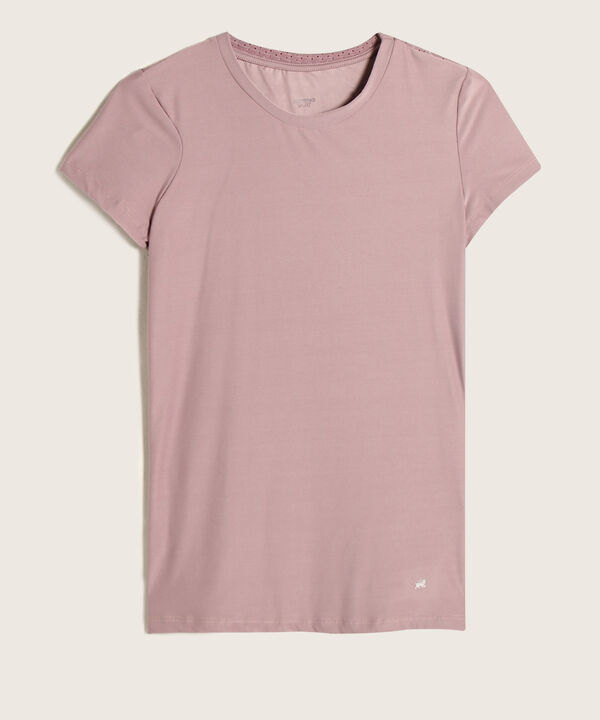 Camiseta Manga Corta Cuello Redondo Unicolor Con Cortes Malla, Sport Líneas Patprimo