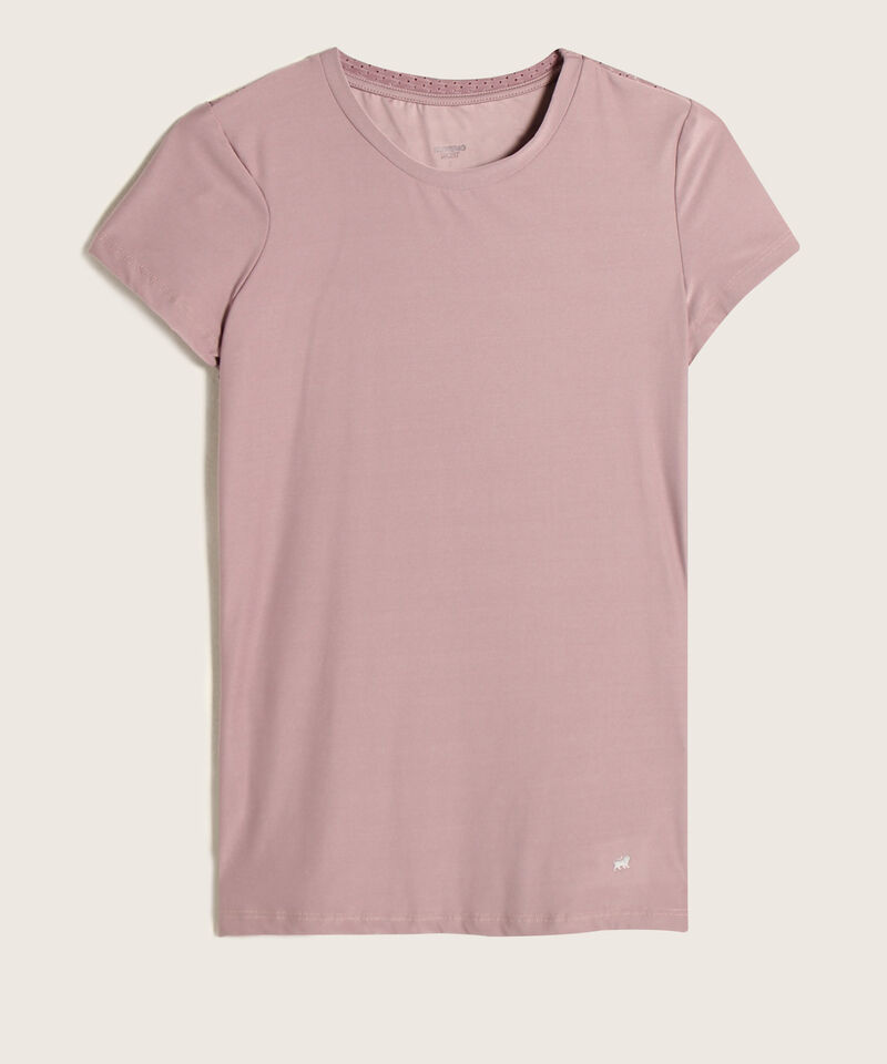 Camiseta Manga Corta Cuello Redondo Unicolor Con Cortes Malla, Sport Líneas Patprimo