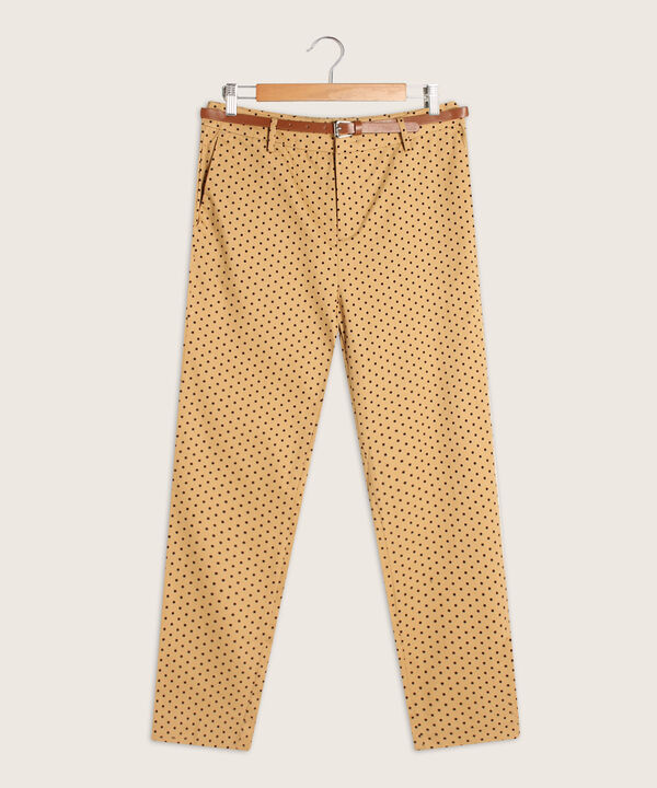 Pantalon Chino Estampado Con Cinturón