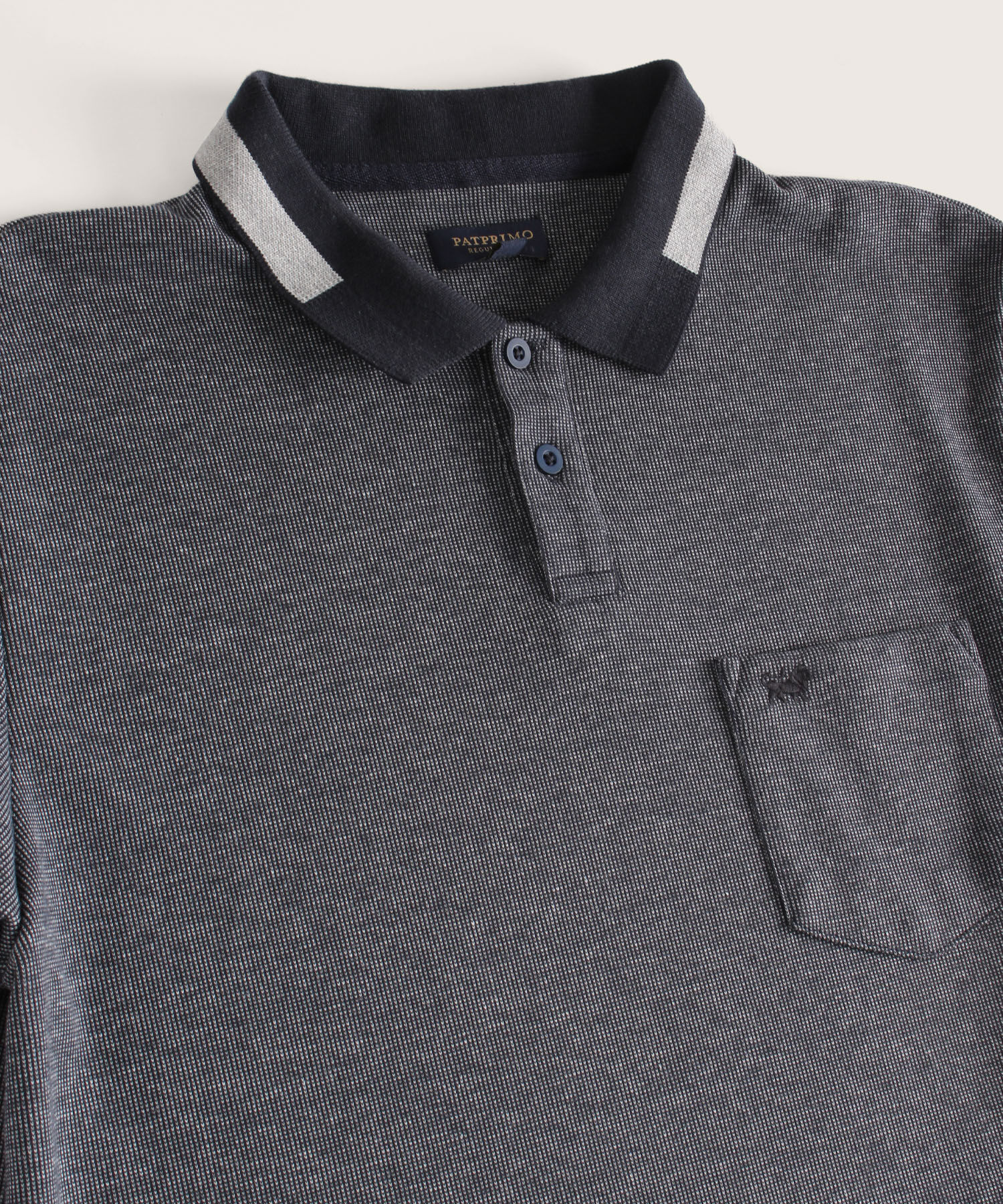 Polo Unicolor Con Textura