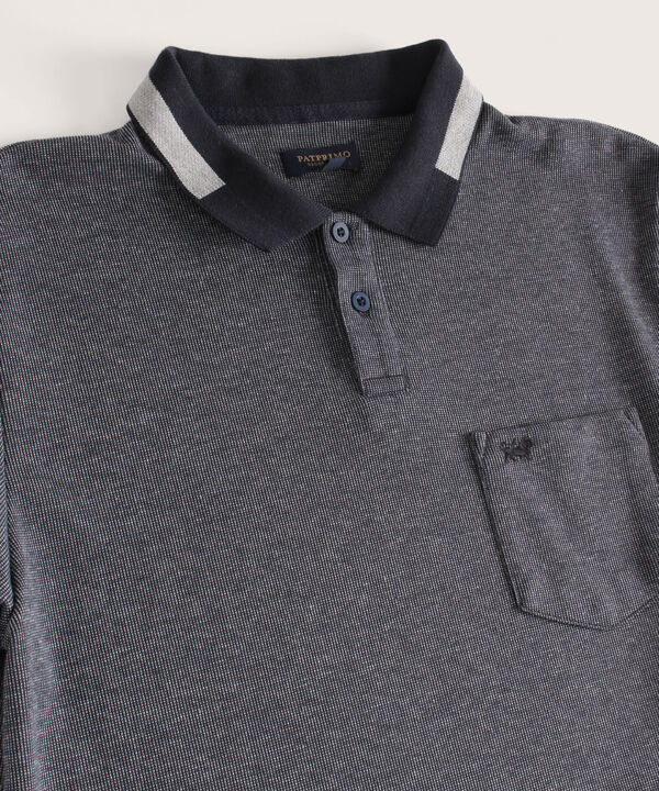 Polo Unicolor Con Textura