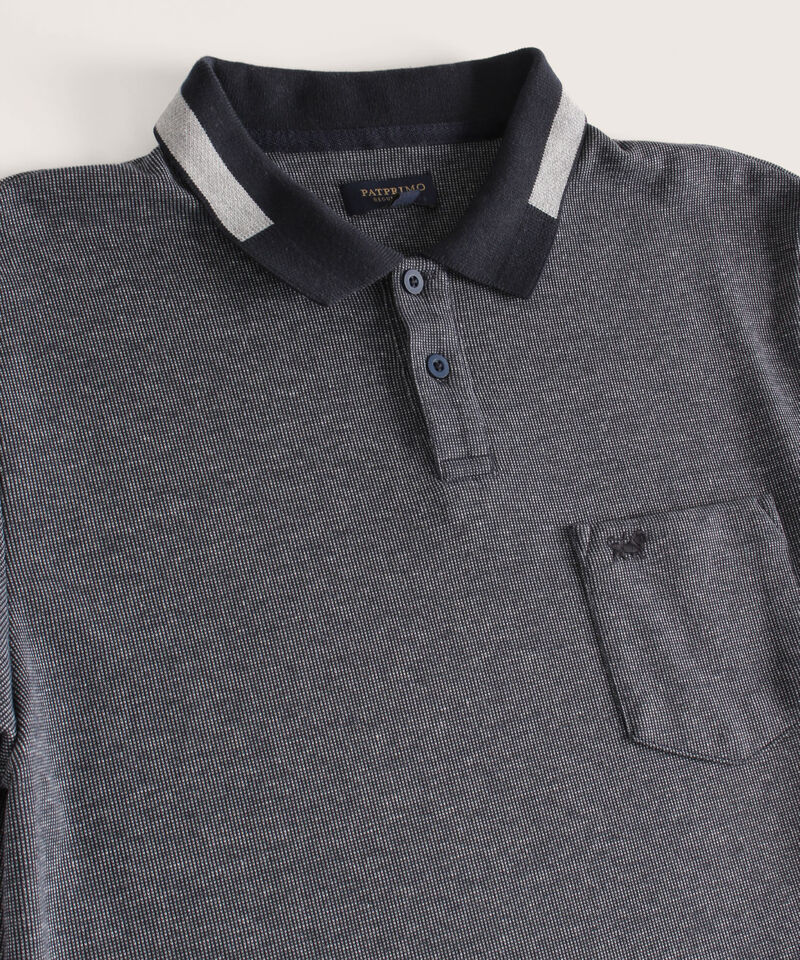 Polo Unicolor Con Textura