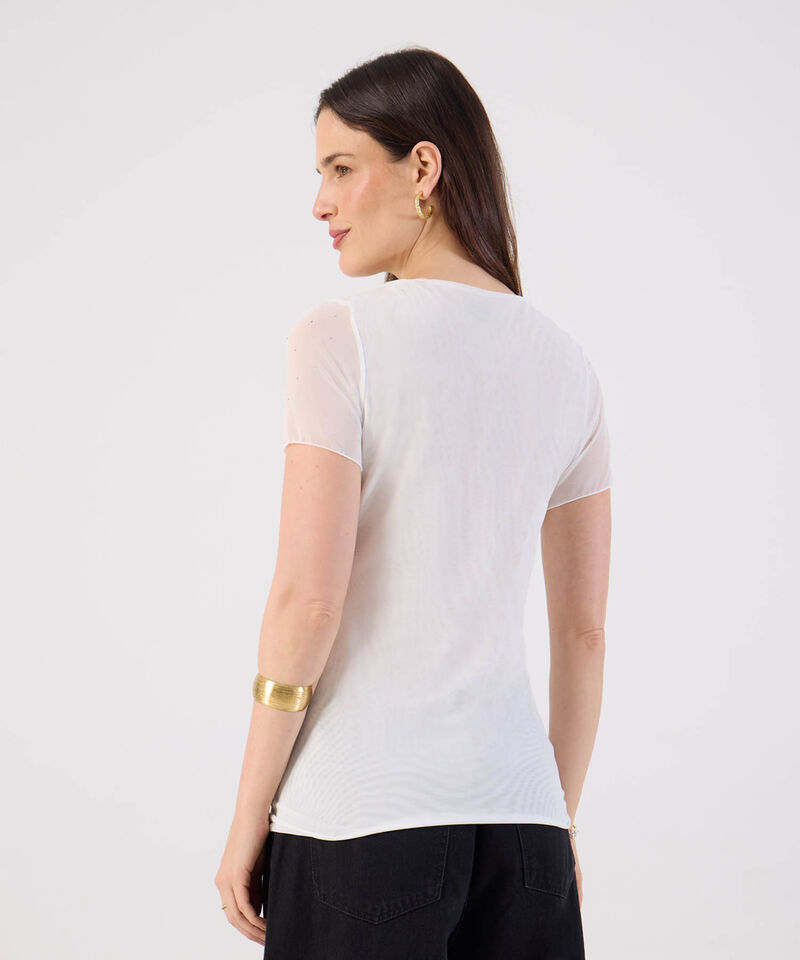 Camiseta Malla Con Brillos Para Mujer