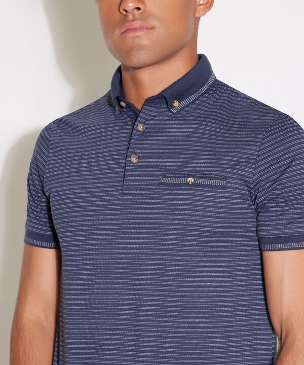 Polo Cuello Tejido Con Pechera Tejida image number null