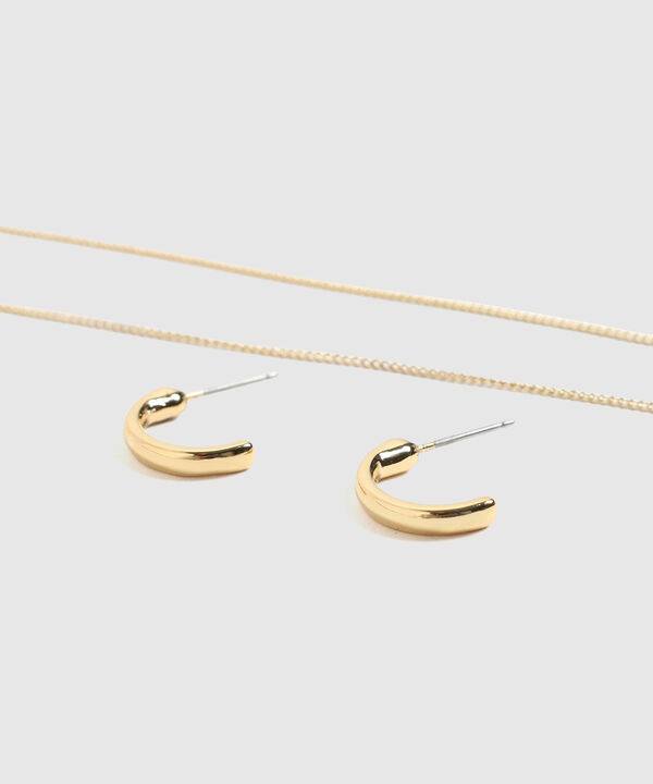 Set de Collar y Aros Dorados Mujer