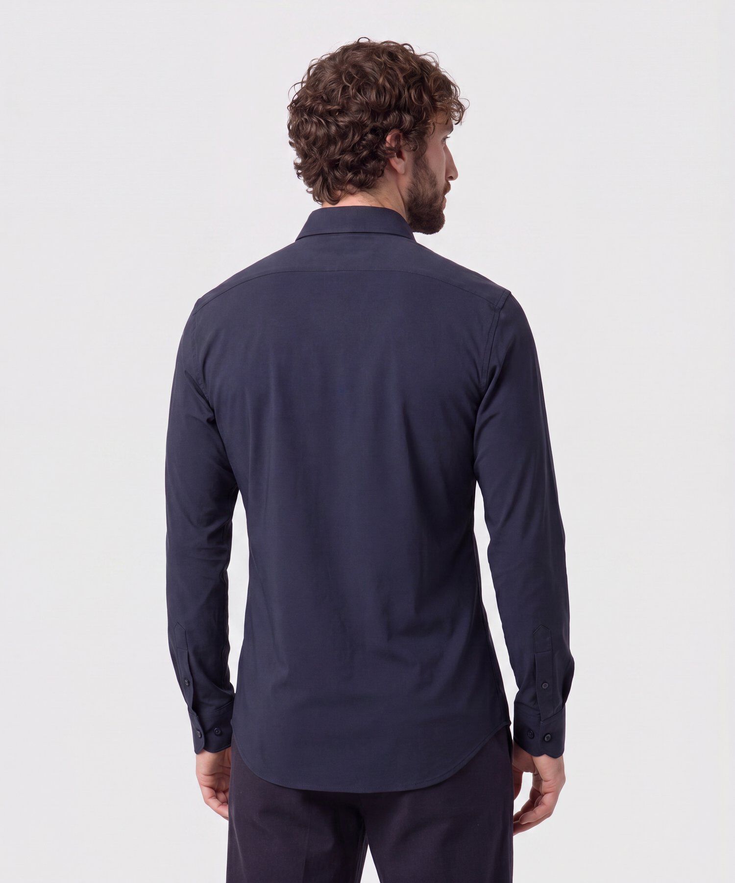 Camisa Slim Fit De Punto Antiarrugas