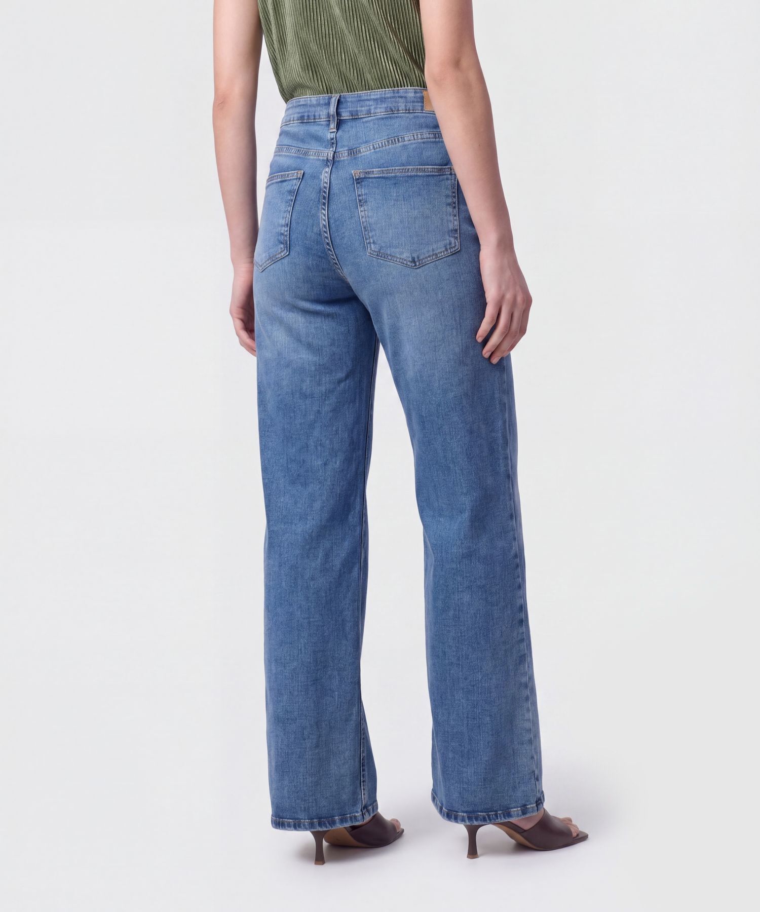 Jeans Wide Leg con Cord&oacute;n para Mujer
