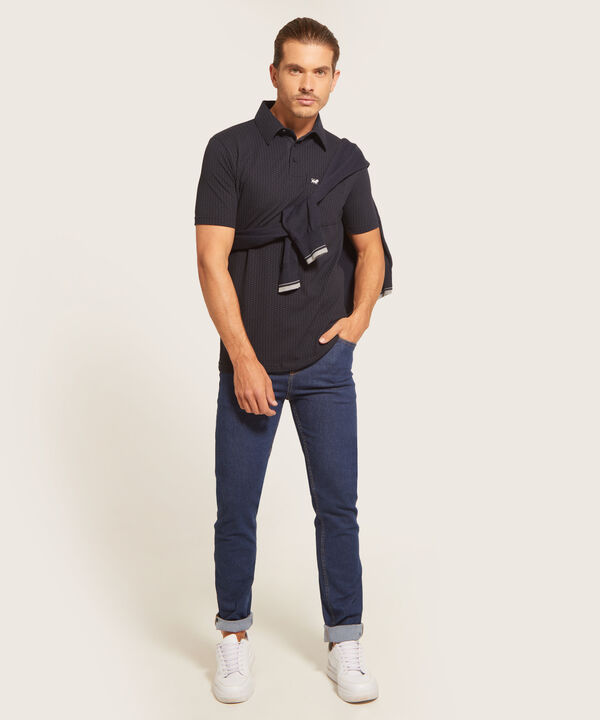Polo Estampada Cuello Duro