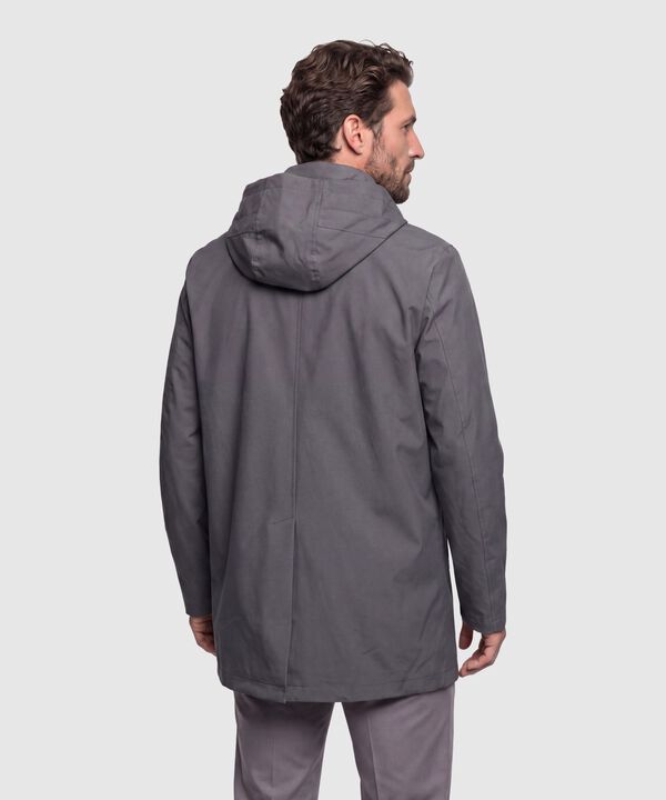 Chaqueta Unicolor con Capucha Para Hombre