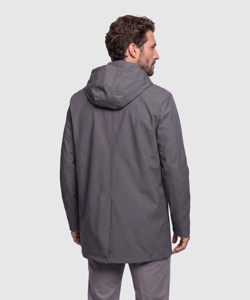 Chaqueta Unicolor con Capucha Para Hombre