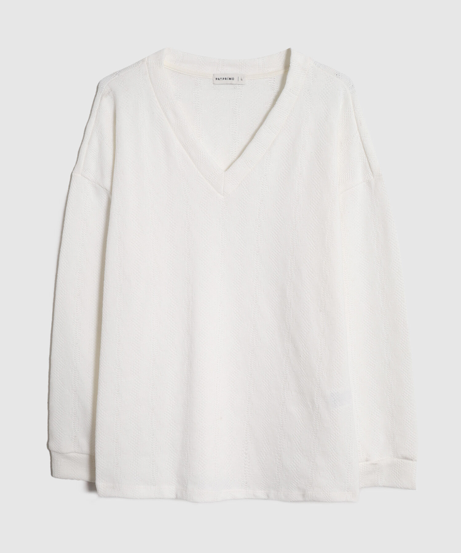 Saco Oversize Texturizado Cuello V Para Mujer