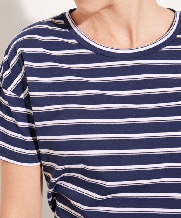 Camiseta Manga Corta Corrida Preteñida Con Cuello Redondo