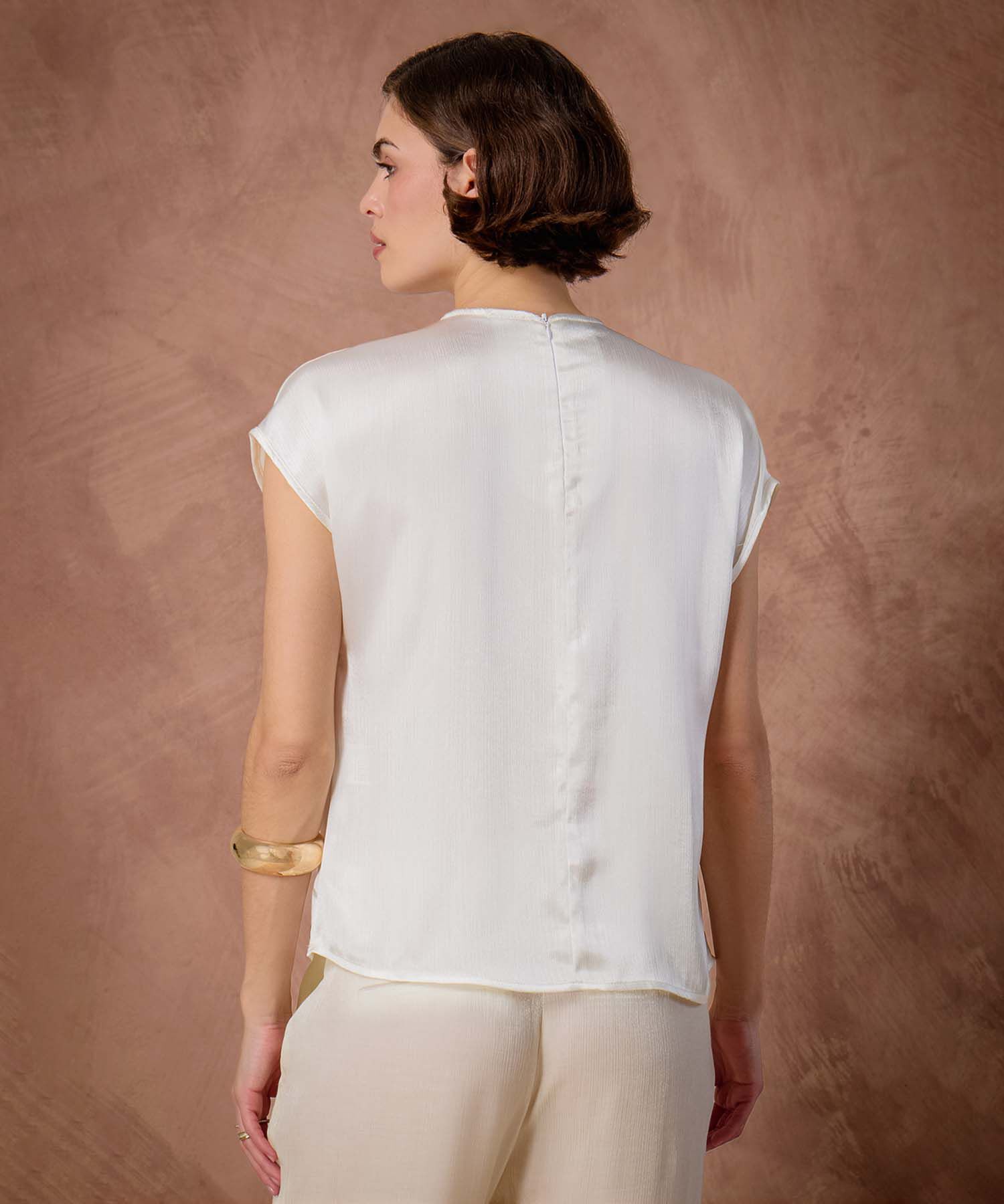 Blusa Texturizada Manga Corta 