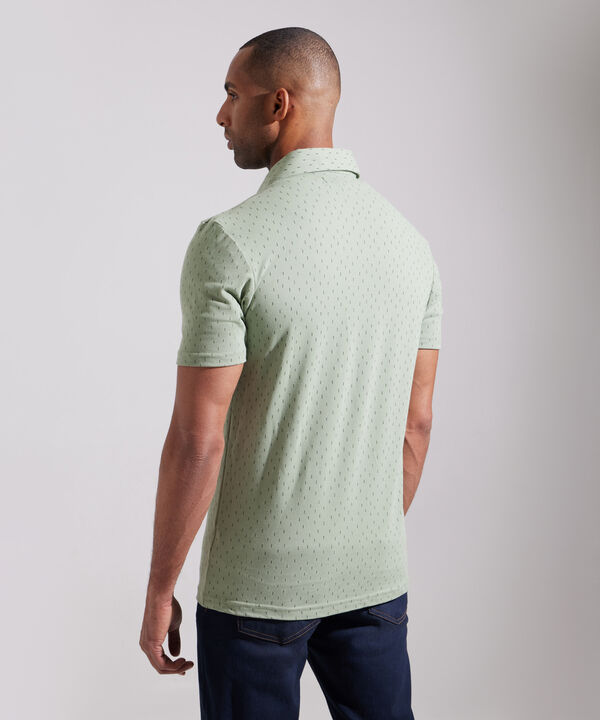 Polo Estampada Cuello Duro, Con Bolsillo