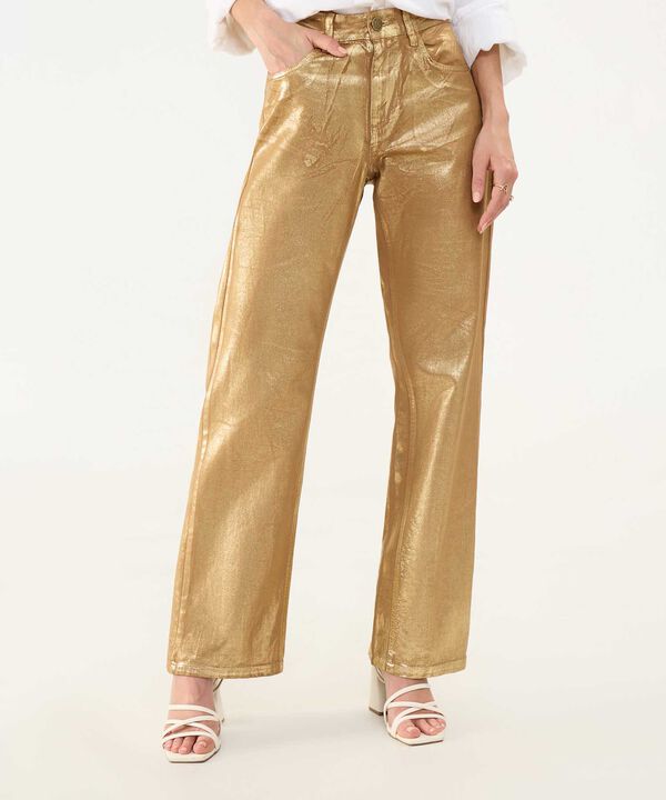 Jeans Straight Wide con Foil image number null