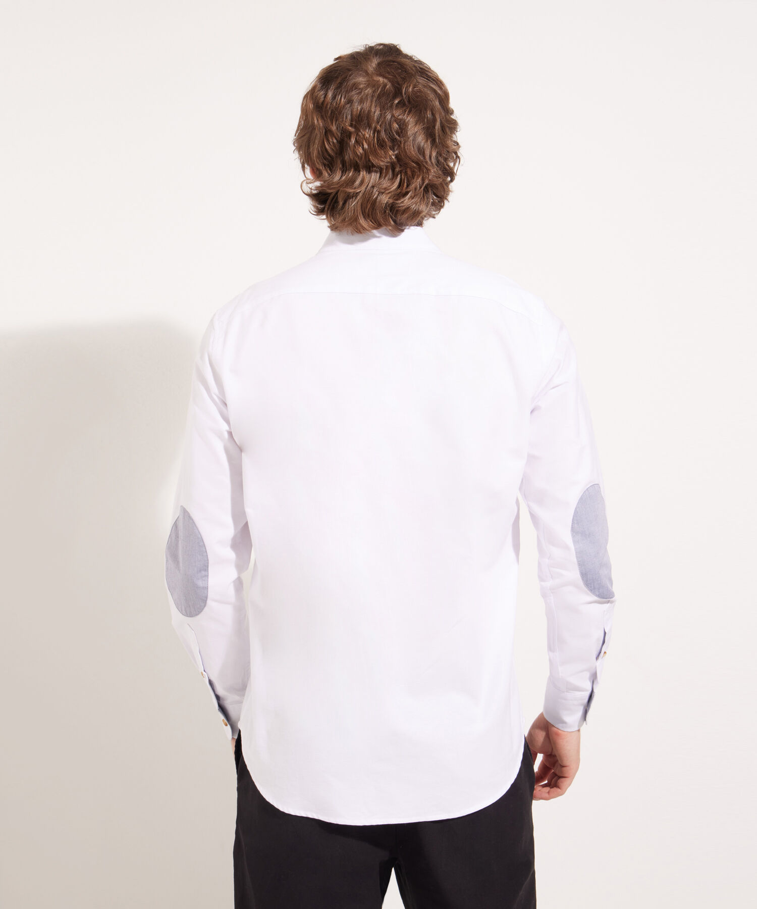 Camisa Cuello Neru Unicolor Con Coderas