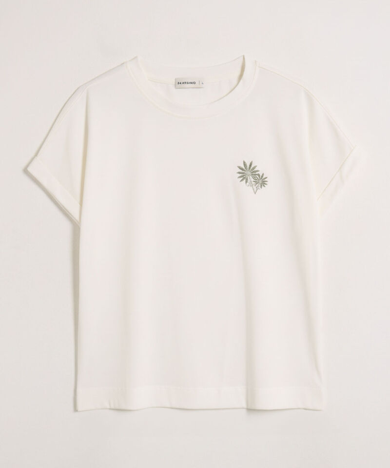 Camiseta Holgada Bordado Discreto Mujer