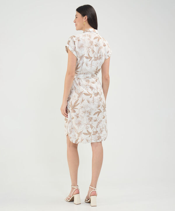Vestido Camisero en Efecto Lino