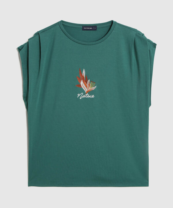 Camiseta Estampada Con Recogido En Mangas  image number null