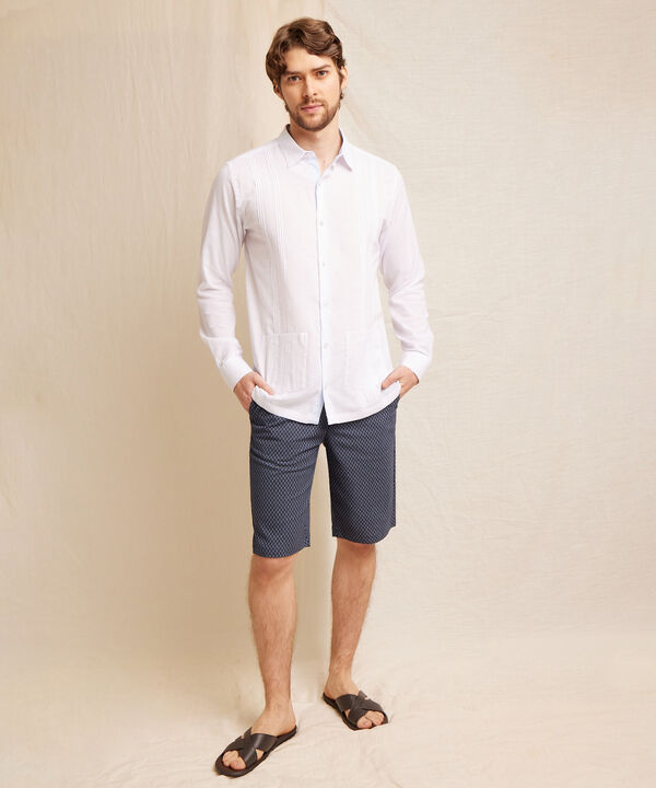 Camisa Guayabera Manga Larga Cuello Camisero image number null