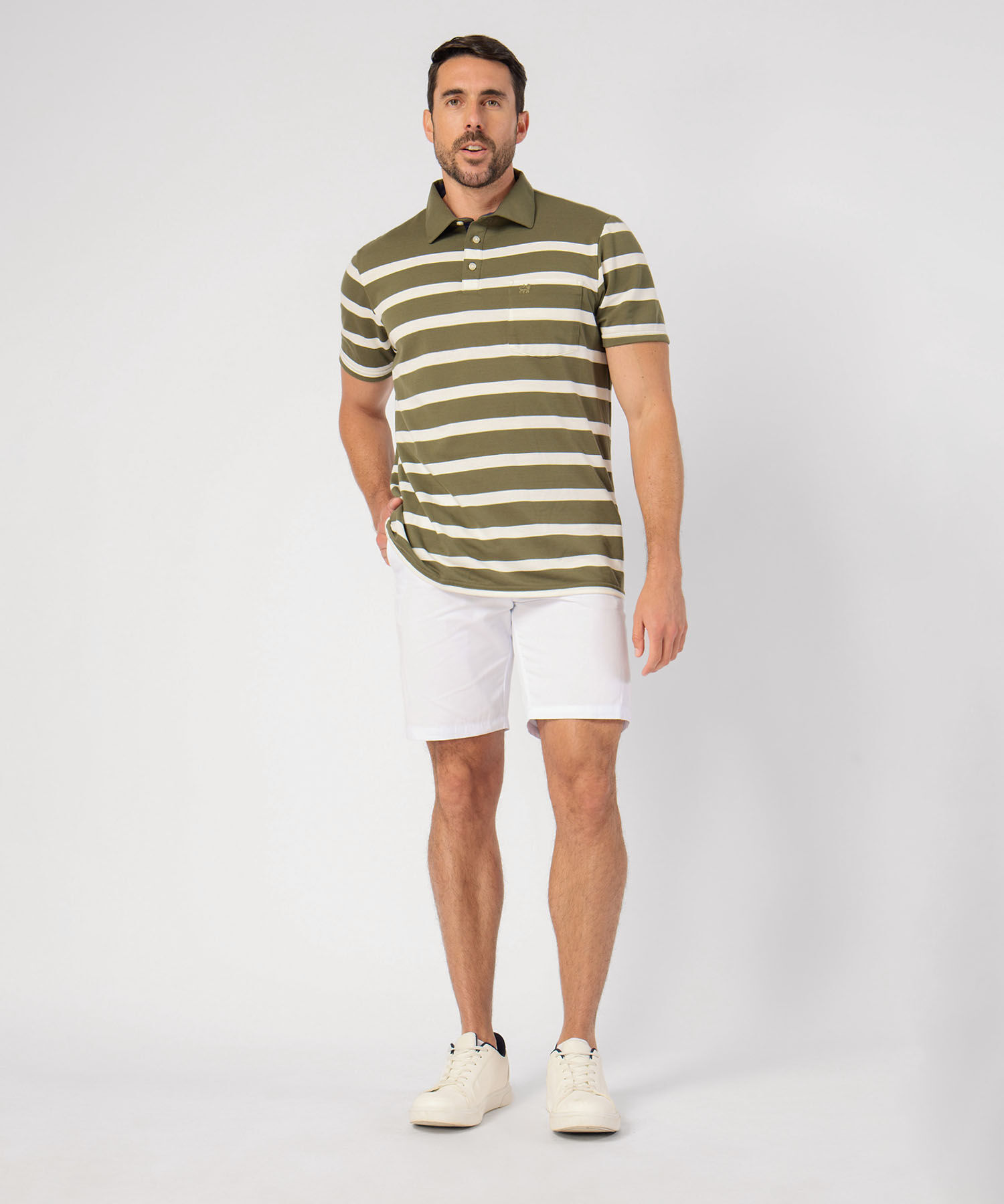 Polo A Rayas Con Bolsillo 