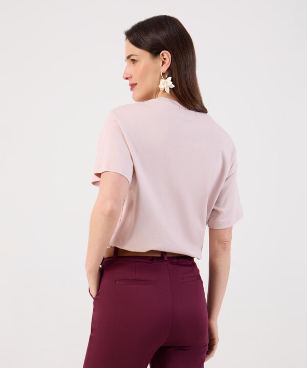 Camiseta B&aacute;sica Unicolor Para Mujer
