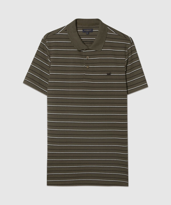 Polo , Cuello Tejido Con Silueta Slim Fit, Safari Soft