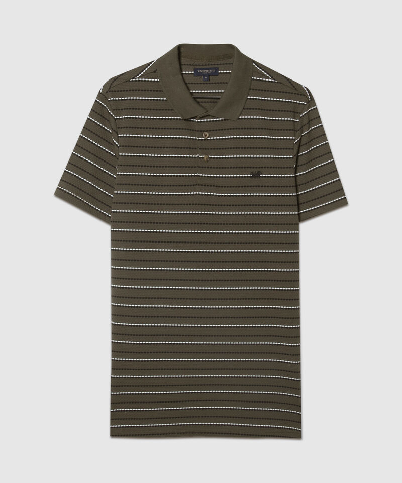 Polo , Cuello Tejido Con Silueta Slim Fit, Safari Soft
