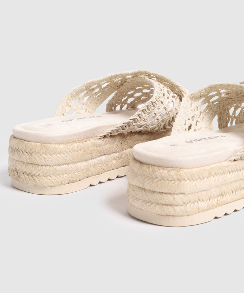 Sandalias De Plataforma Con Tiras Cruzadas De Macram&eacute; Para Mujer