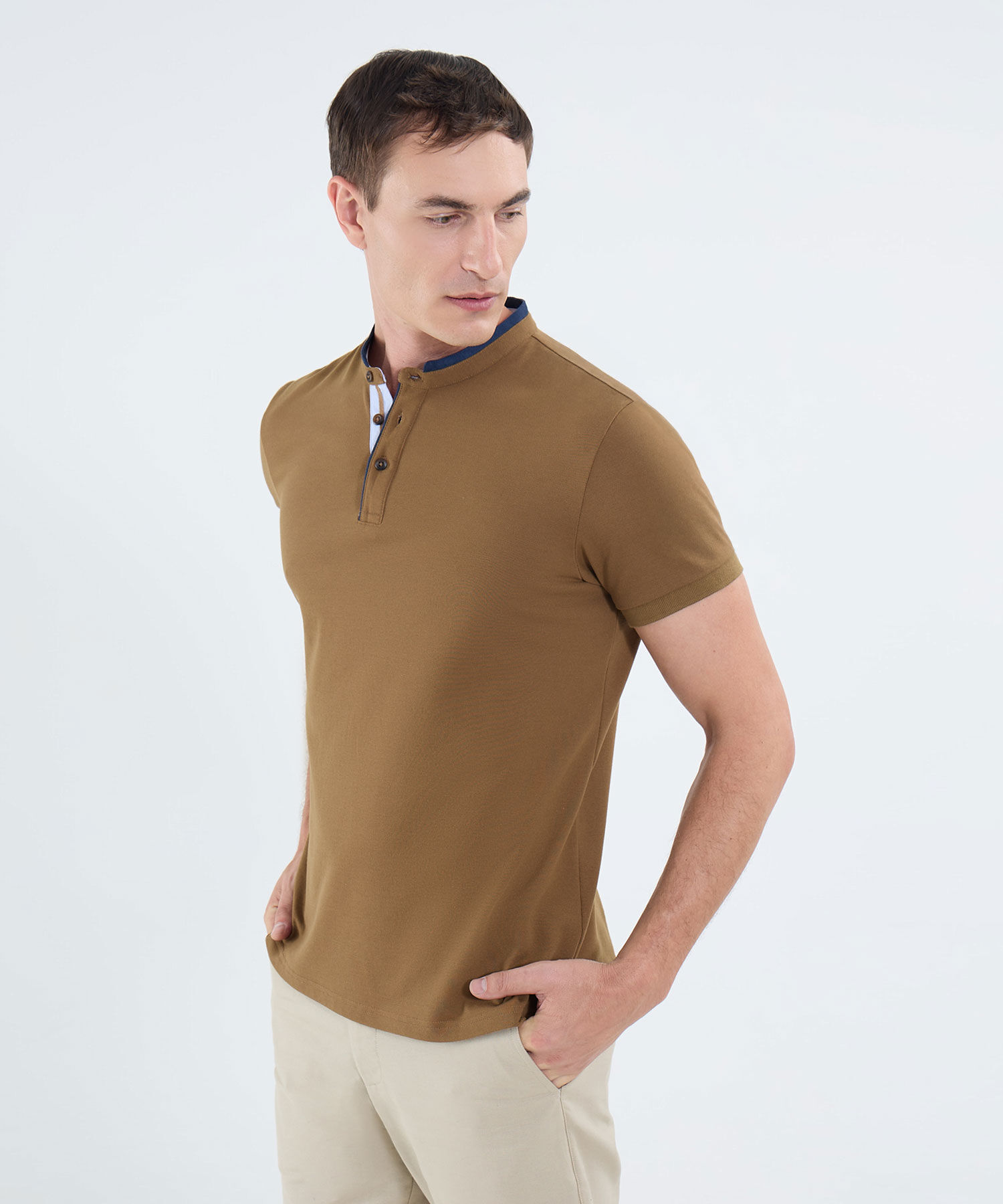 Polo Cuello Mao En Bloques