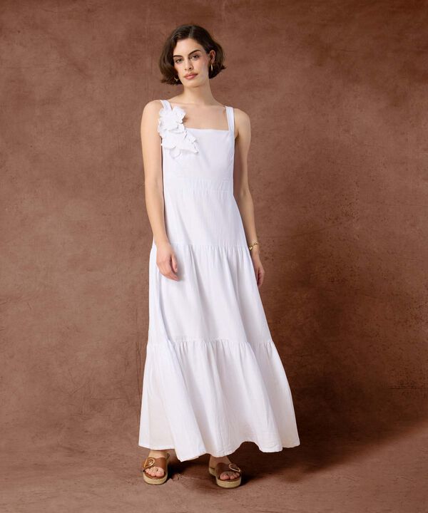 Vestido Maxi De Tirantes Mujer Detalle Floral image number null