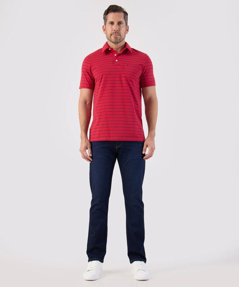 Polo De Rayas Con Bolsillo Para Hombre