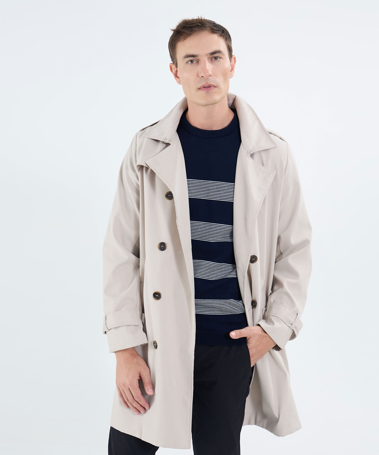 Chaqueta Trench Para Hombre