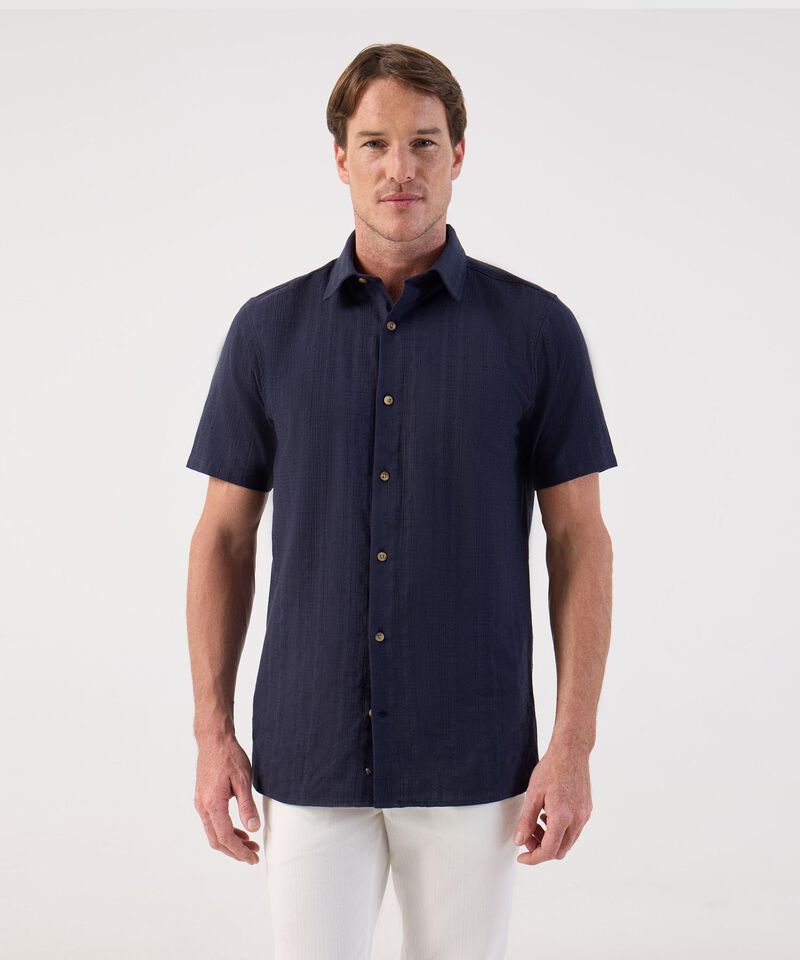 Camisa de Manga Corta Texturizada para Hombre