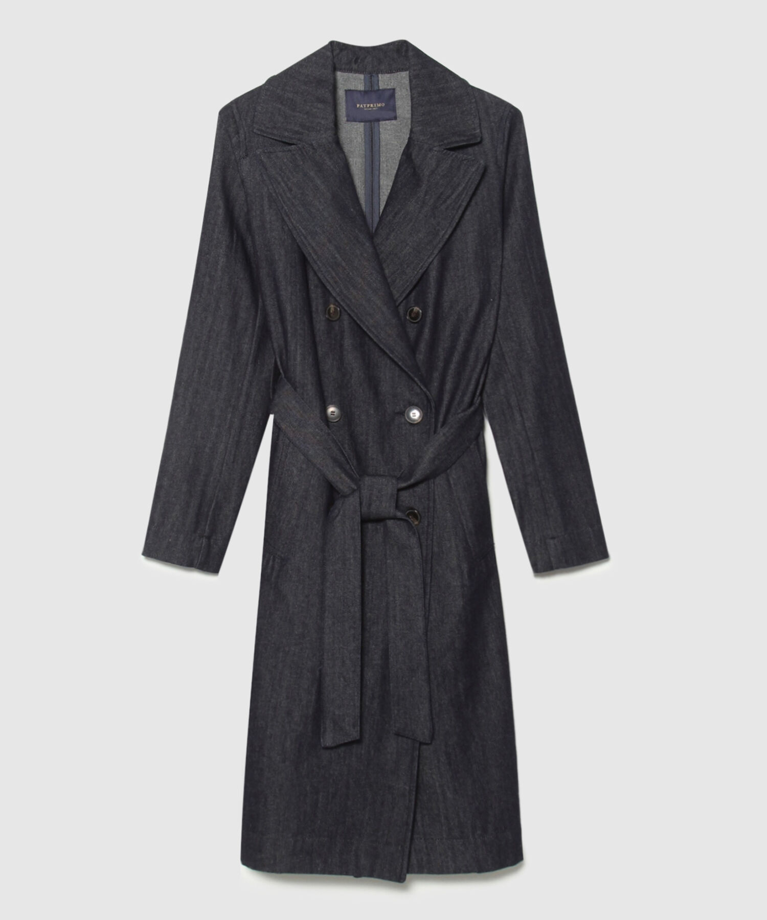 Chaqueta Gabardina En Denim Tono Azul Raw