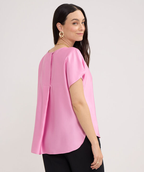 Blusa Unicolor Manga Corta