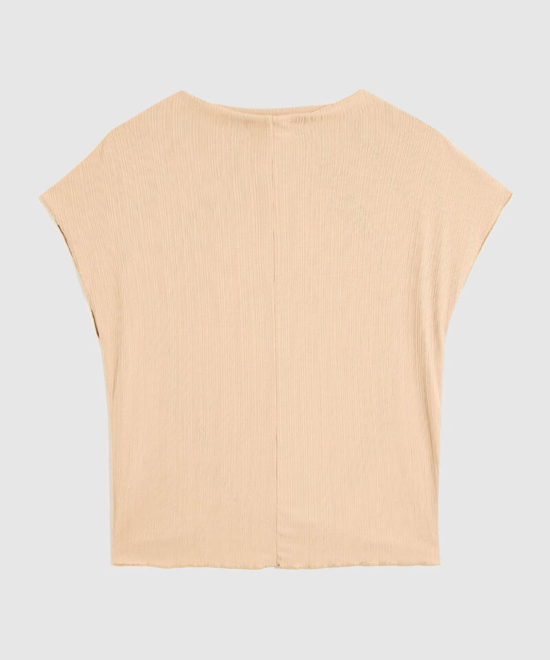 Blusa Mujer Manga Casquillo Textura Plisada