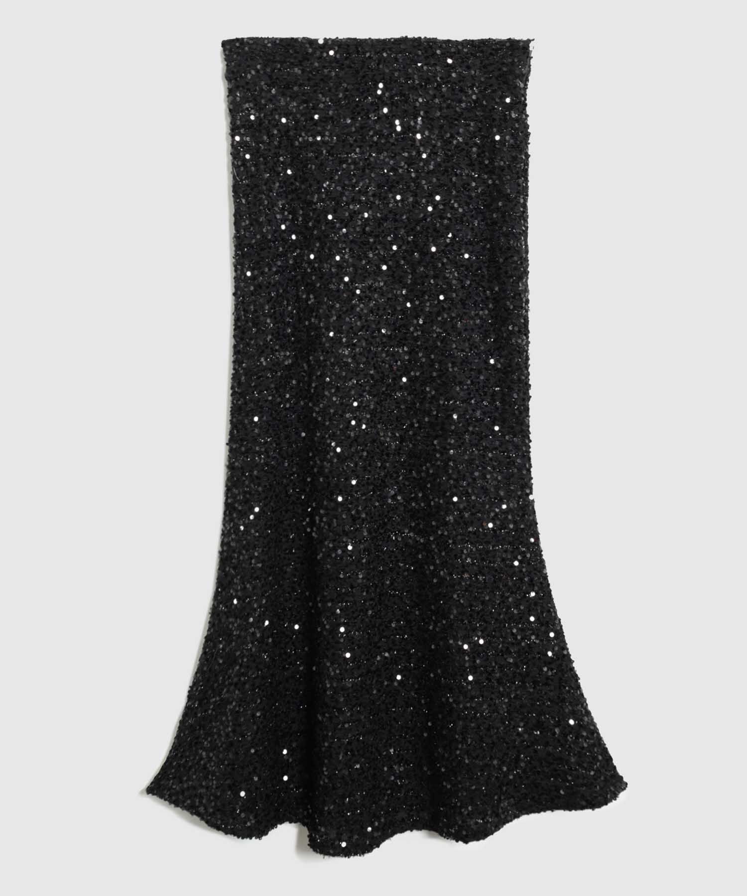 Falda Midi Lentejuelas Para Mujer